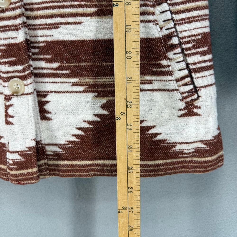 Idyllwind Shacket Women's Xs Brown Cream Southwester Print Western Gear Wool - Picture 9 of 12